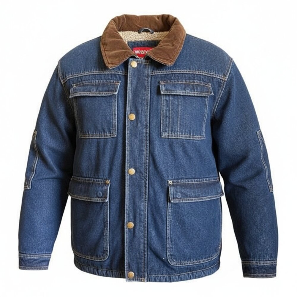 Wrangler Heavy Duty Chore Jean Jacket  Men’s 3X  Oversized Sherpa Lined Unisex